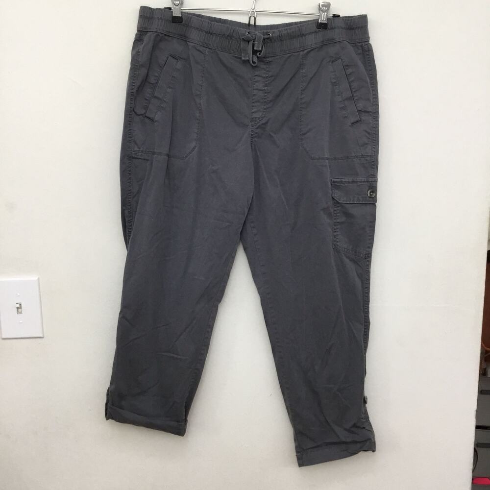 SONOMA Goods For Life cropped cargo capri pants Dark grey Cotton Blend Sz 16